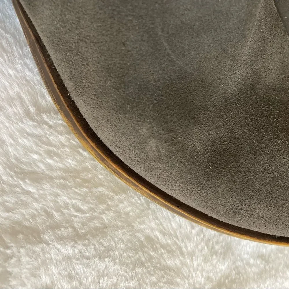Lucky Brand Brintly Ankle Booties Taupe Suede Size 7